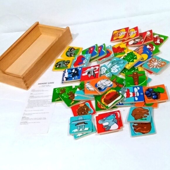 Pierre Belvédère 48 Piece Wooden Tiles Memory Game for Young Children - Picture 1 of 13